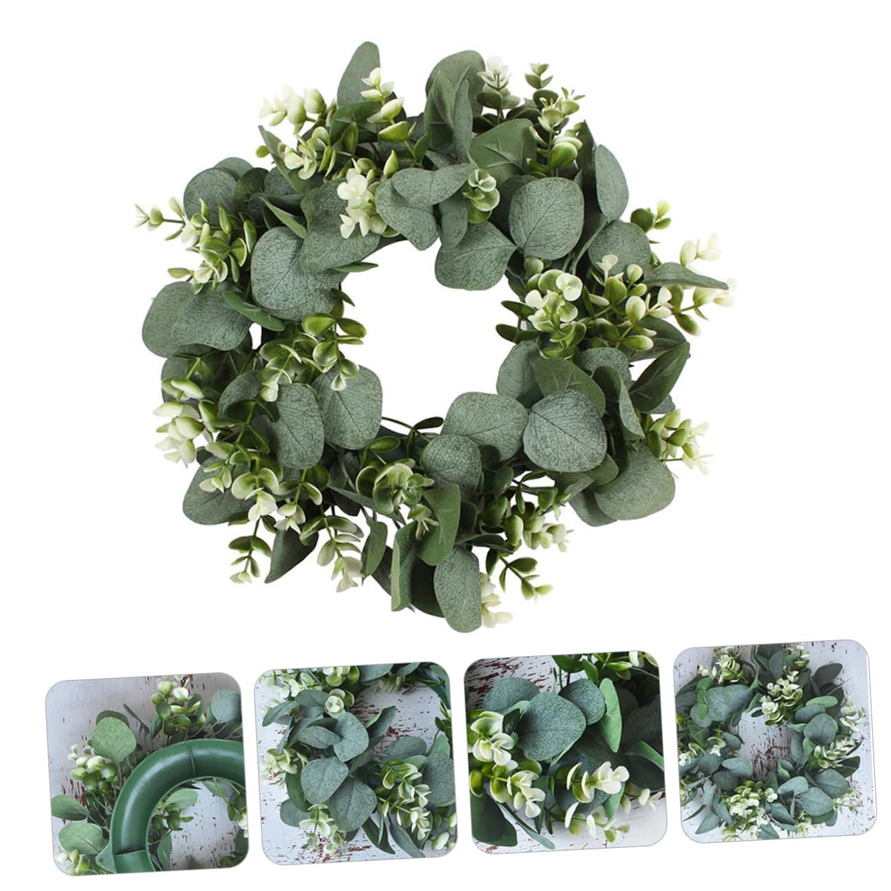 3stücke Simulative Eucalyptus Wreath Kunstblumen Türkranz Für Party Feiertage Dekoration Lebensmittelsicher