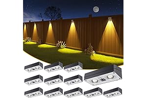 Solar Fence Lights 12-Pack for Brighter Outdoor Illumination