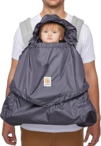 Ergobaby Water Resistant Baby Carrier Rain and Wind Cover, Charcoal