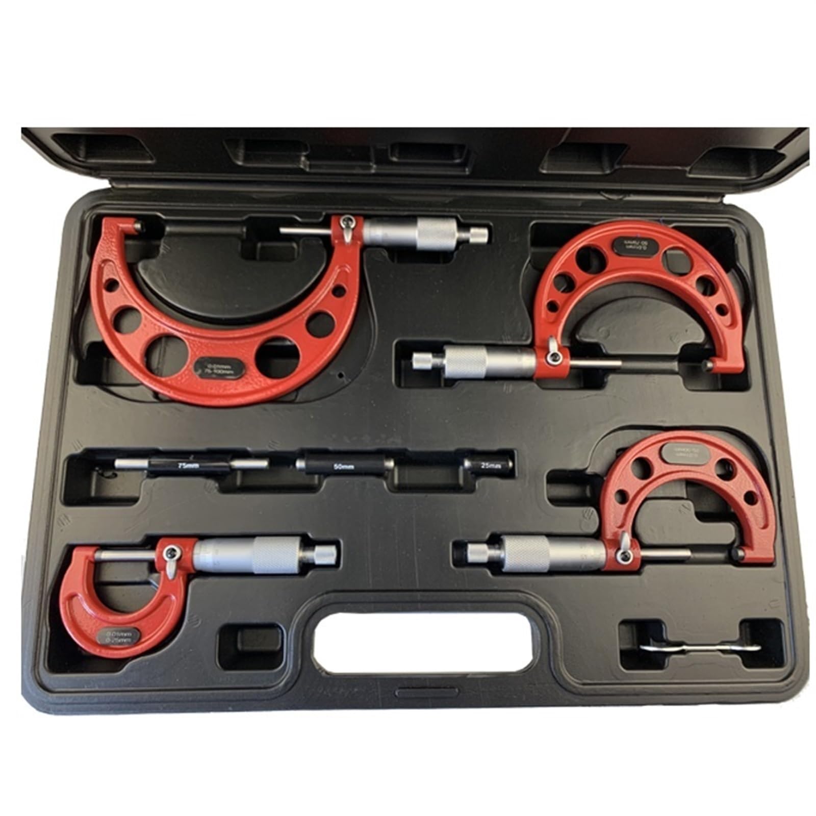 Industriewerkzeuge 0-4 Zoll 100 mm; Präzisions-Außenmessschrauben mit Hartmetallspitzen, 4er-Set, Industriewerkzeuge(25-50mm)