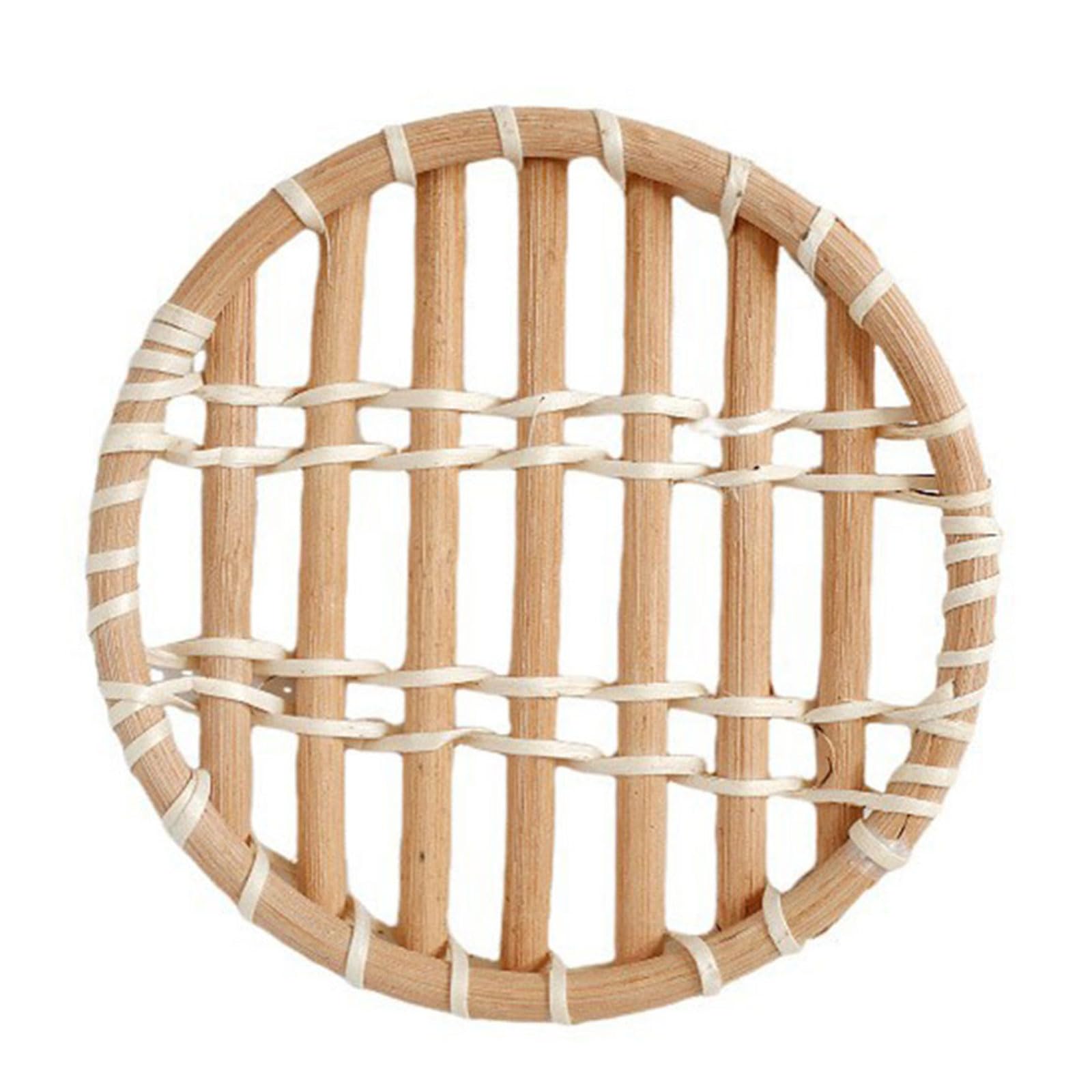 Thickened Rattan Drink Coasters Heat Insulation Round Placemat for Desktop Insulating Mat Coffee Pad Luxury Thickened Rattan Coasters
