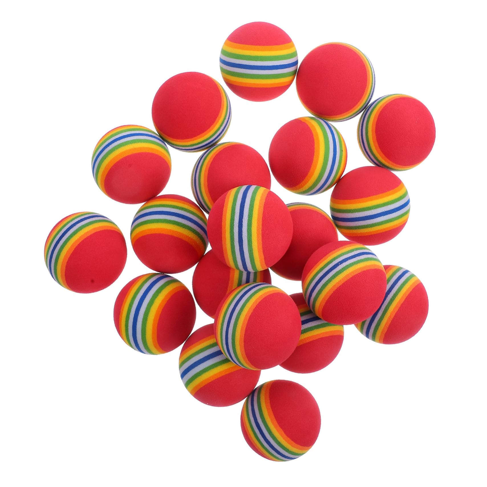 HANABASS 20Pcs Rainbow Eva Golf Training Balls Soft Lightweight Practice Balls for Sports for Approach Shot Practice Bright Color Design