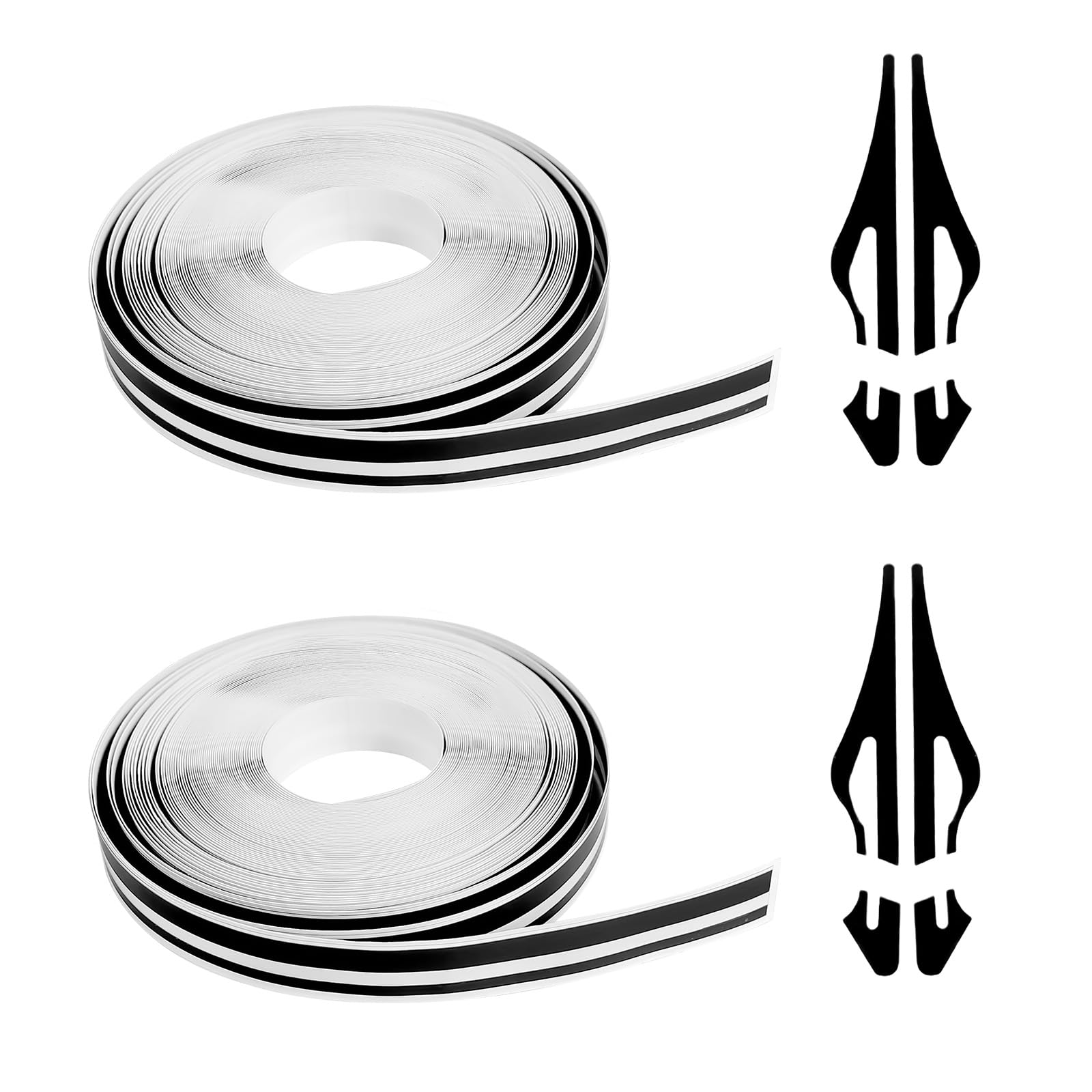 2 Rolls 32Ft Car Pinstriping Tape, Vinyl Pin Stripe Decal (Black)