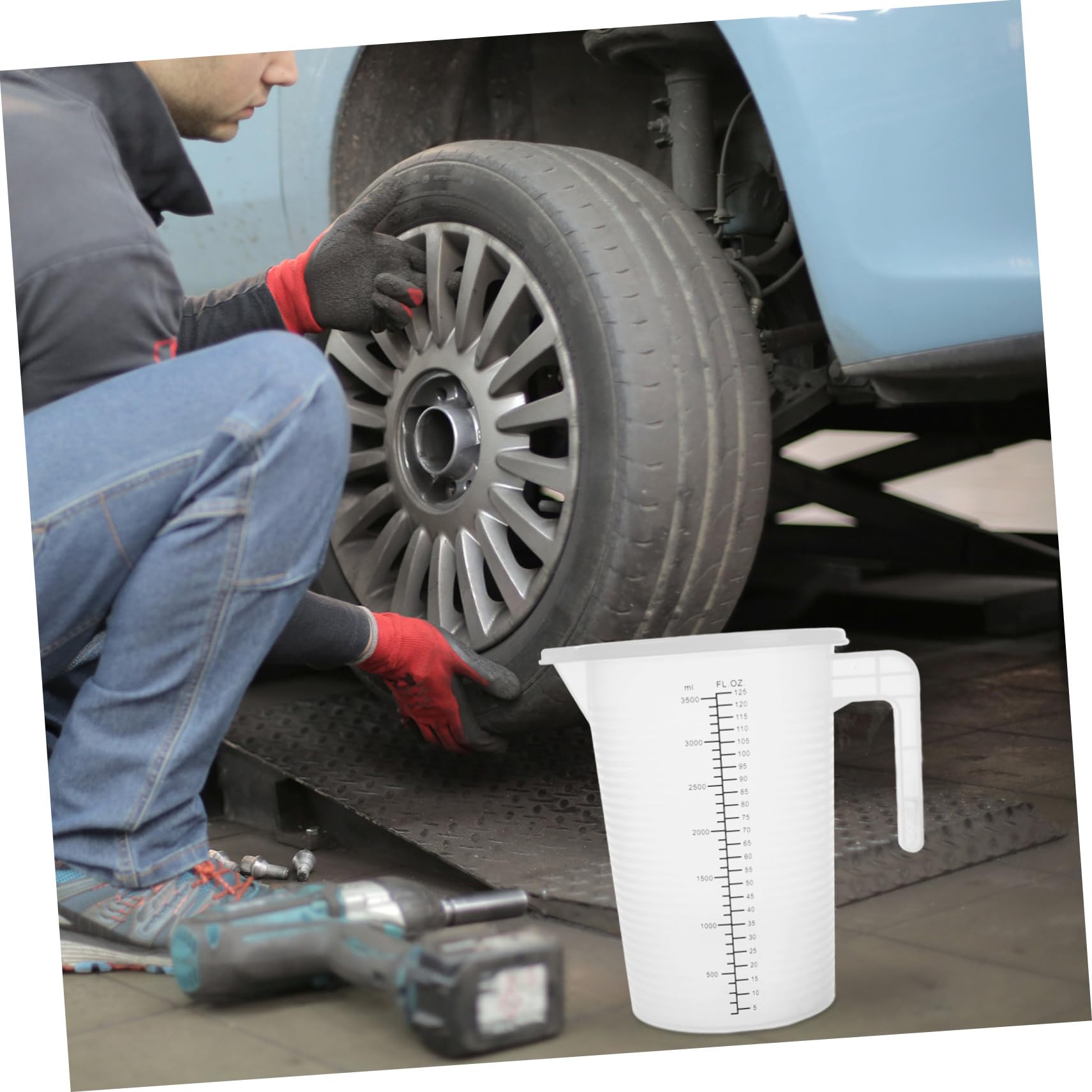 Messbecher aus Kunststoff 3500ml für Öl und Tee, Graduierter Messkrug