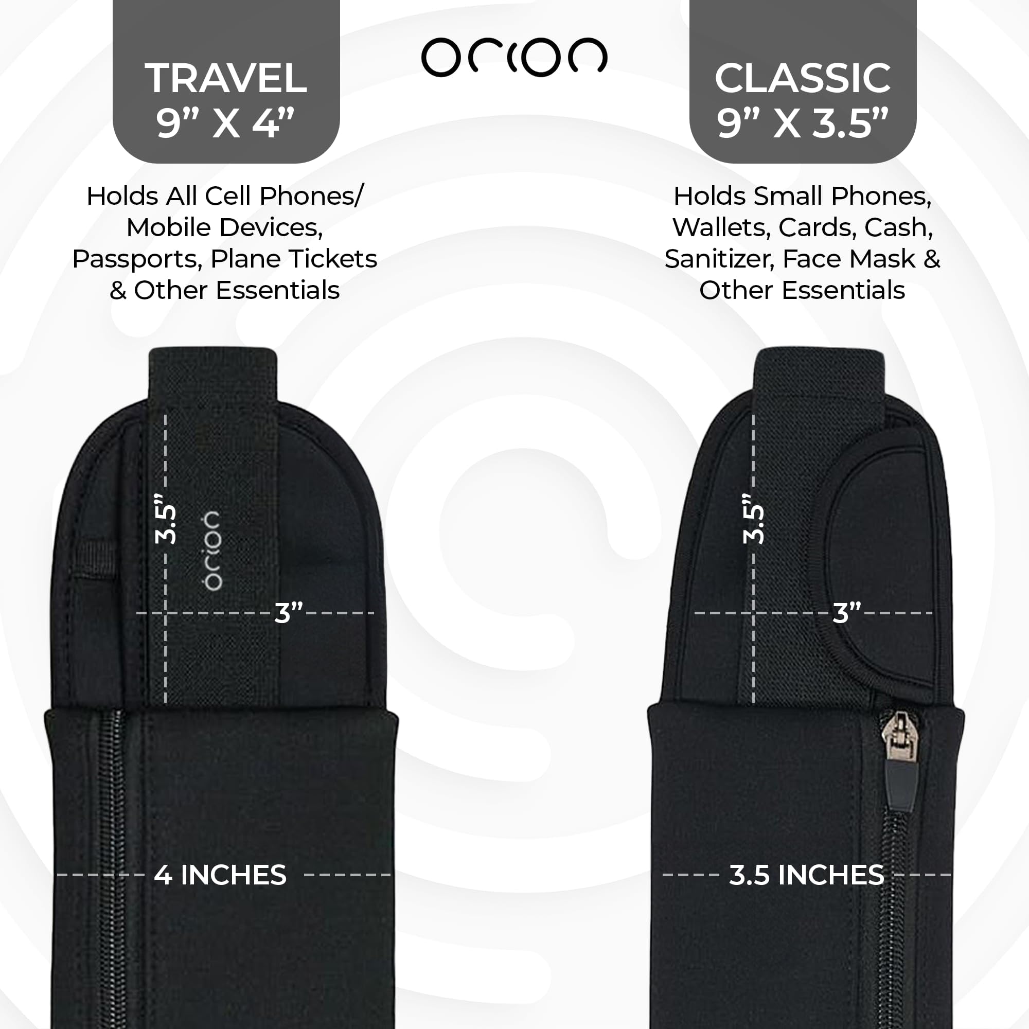 The Belt of Orion Laufgürtel, schlanke Bauchtasche für Damen und Herren, Diebstahlsicherung, Reisepasshülle und Geldgürtel für Reisen, bequeme Handyhalterung für Laufen, Wandern, Fitnessstudio, Reisen