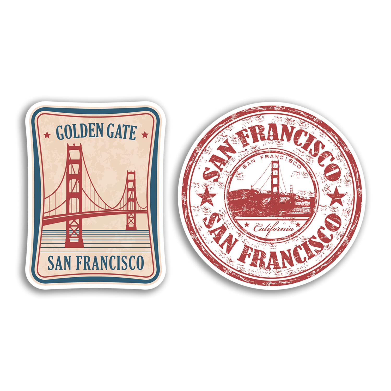 2 x 10cm Tall San Francisco Vinyl Stickers - America USA United States Golden Gate Travel Gift #78523