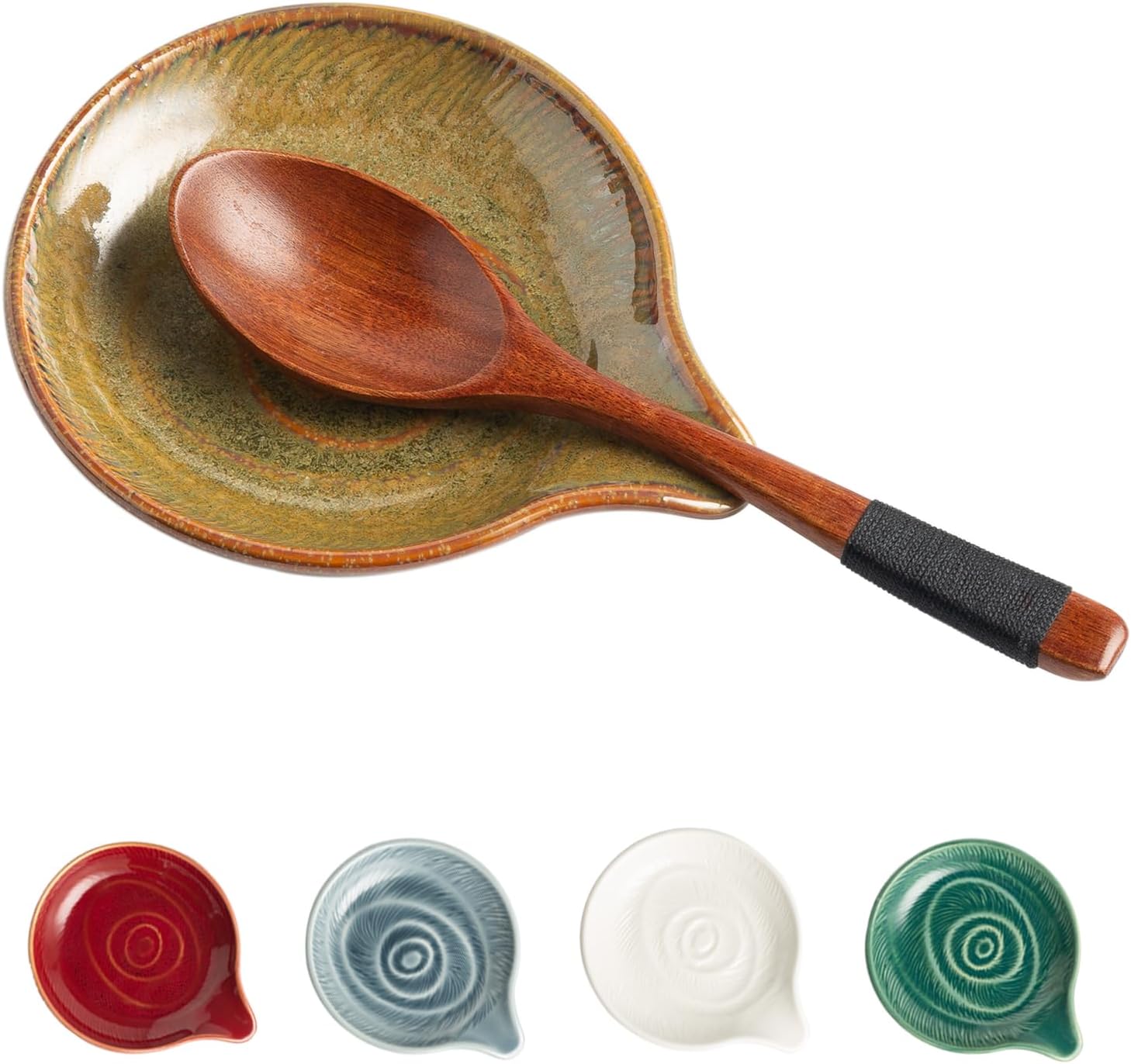 Ceramic Spoon Rest for Stove Top, Utensil Holder, 5 Inches