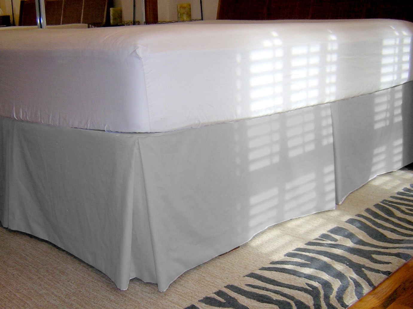 15" Drop Solid 1 Piece Tailored Bed Skirt 100% Egyptian Cotton 500 TC Taupe Twin XL Size