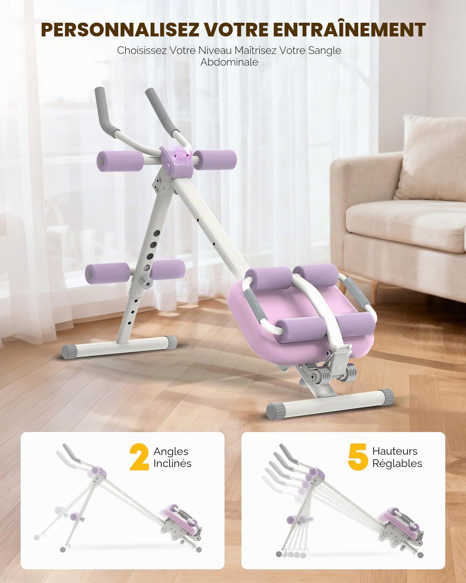GUUG Machine Abdo Appareil Abdominaux: Multifonction Abdominaux Pliable Musculation Appareil d'appartementSport Maison pour Femmes et Hommes Machine de Musculation