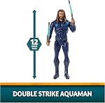 DC Comics, Figure d'action d'Aquaman à double grève, 12-inch, Costume volant, lumières & Sons, Facile à Poser, Collectionnable Superhero jouets pour enfants pour les garçons 4+