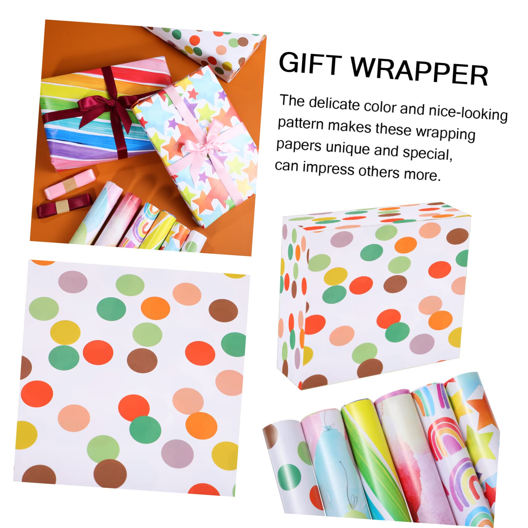 Papel de Obsequio para Cumpleaños, 24 Piezas con Cuatro Cintas de 2m