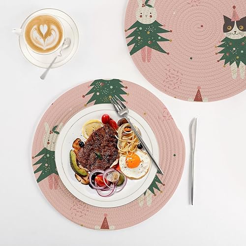 Miniatura 4 de Juego de salvamanteles grande con diseño de animales divertidos para fiestas de árbol de Navidad, para ollas y sartenes calientes, tejido de hilo de