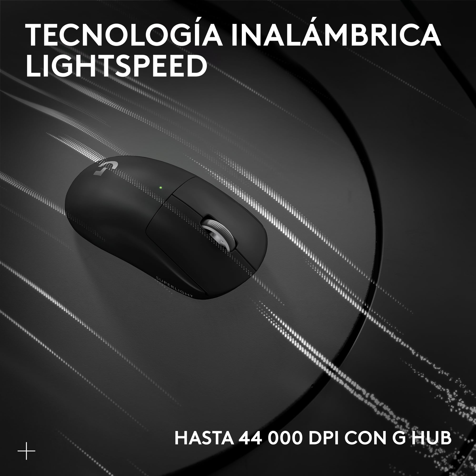 Logitech G Pro X Superlight 2, Ratón inalámbrico gamingratón Pro-Grade de 60 g con 5 Botones programables, Europa del Este Envases,44 000 dpi, Velocidad de Respuesta de 8 kHz, USB-C,PC/Mac - Negro