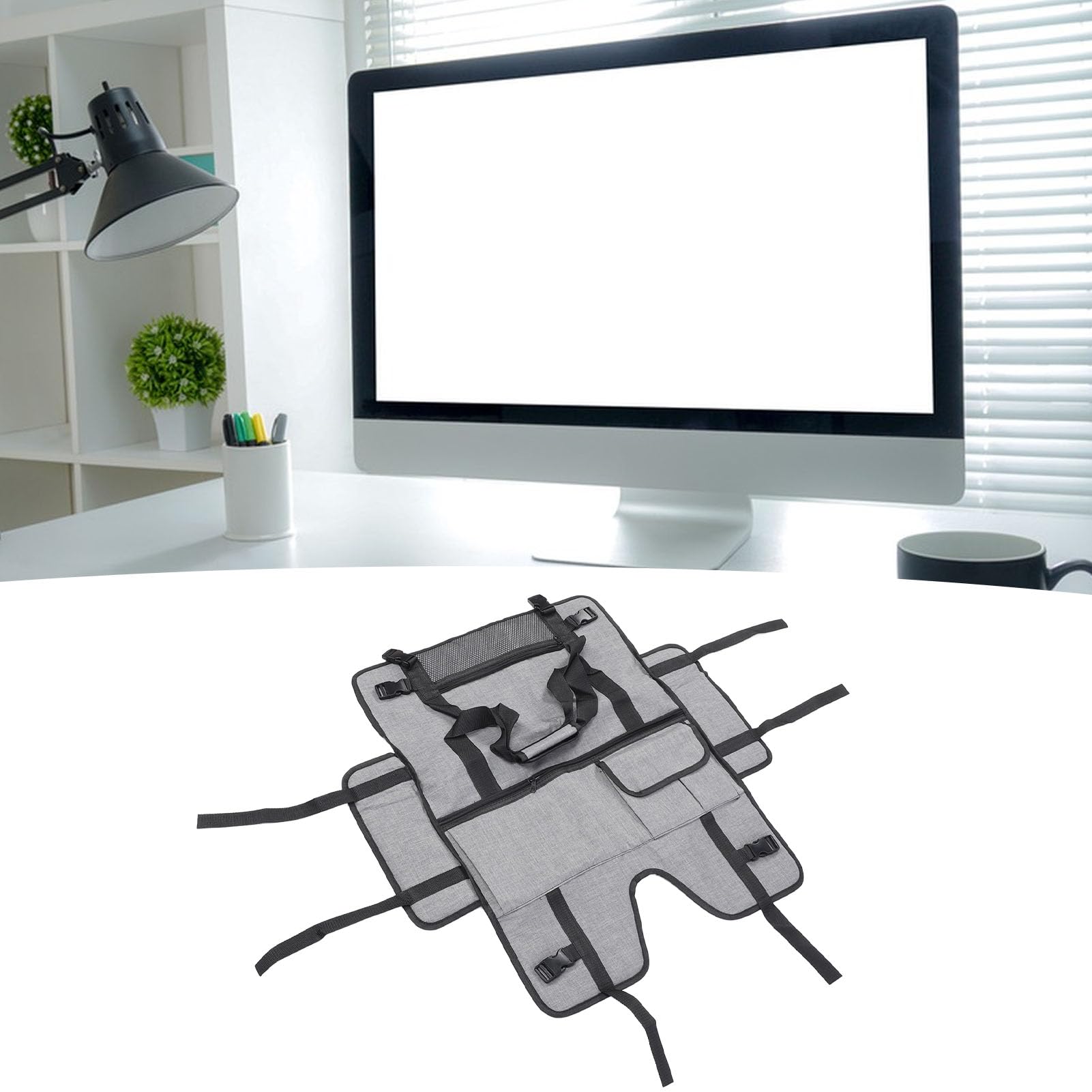 Custodia da Viaggio per Schermo LCD, Borsa per Monitor da 19-24 Pollici, TV Portatile con Antenna e Sintonizzatore Digitale, Borsa Protettiva in Tela per Dispositivi Elettronici,
