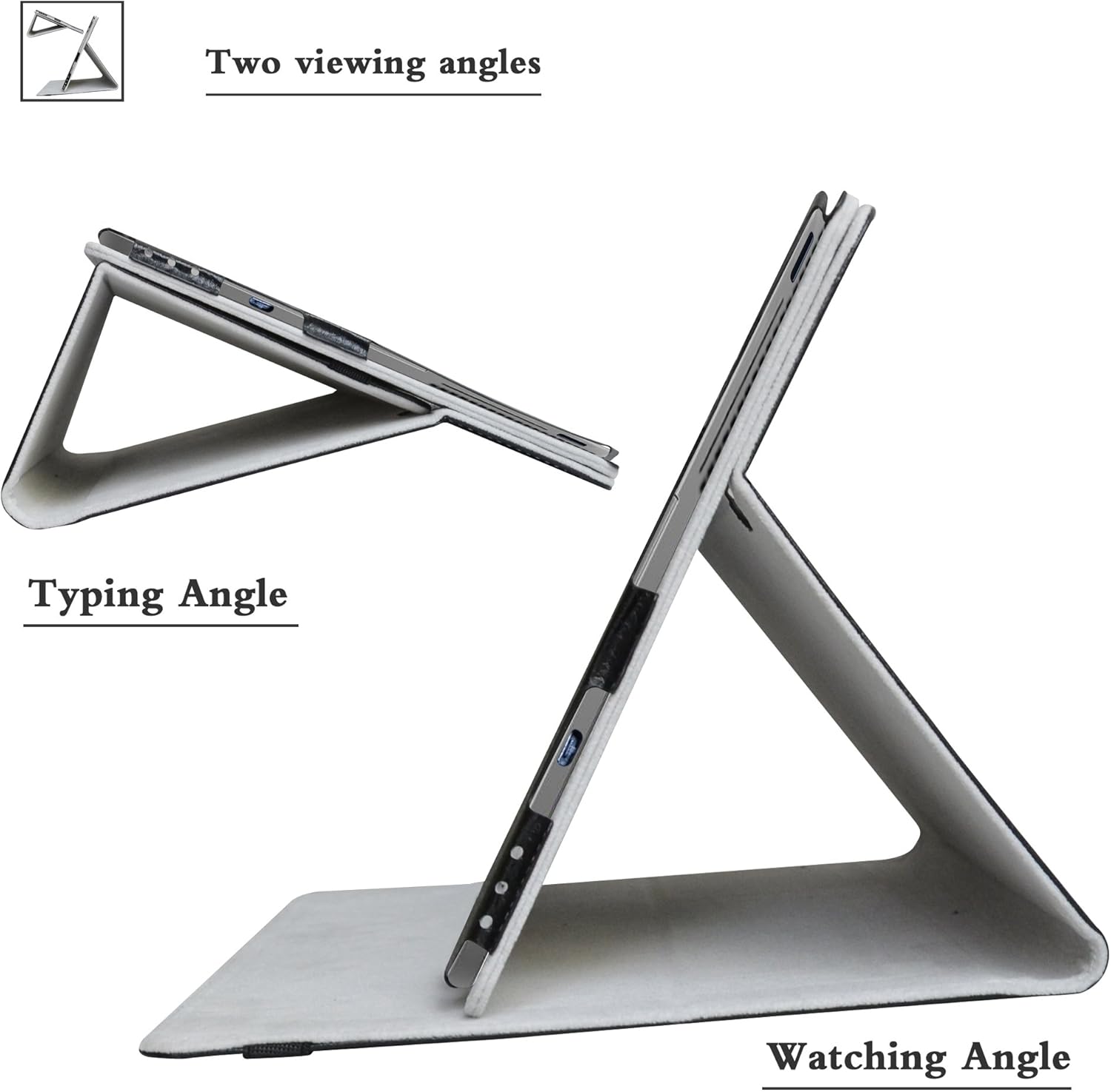 Dell Latitude 5285 Case,Mama Mouth PU Leather Folio Stand Cover for 12.3" Dell Latitude 5285 (12.3 Inch HD IPS Touch) 2in1 Laptop,Black image 5 of 7 B0779584TQ