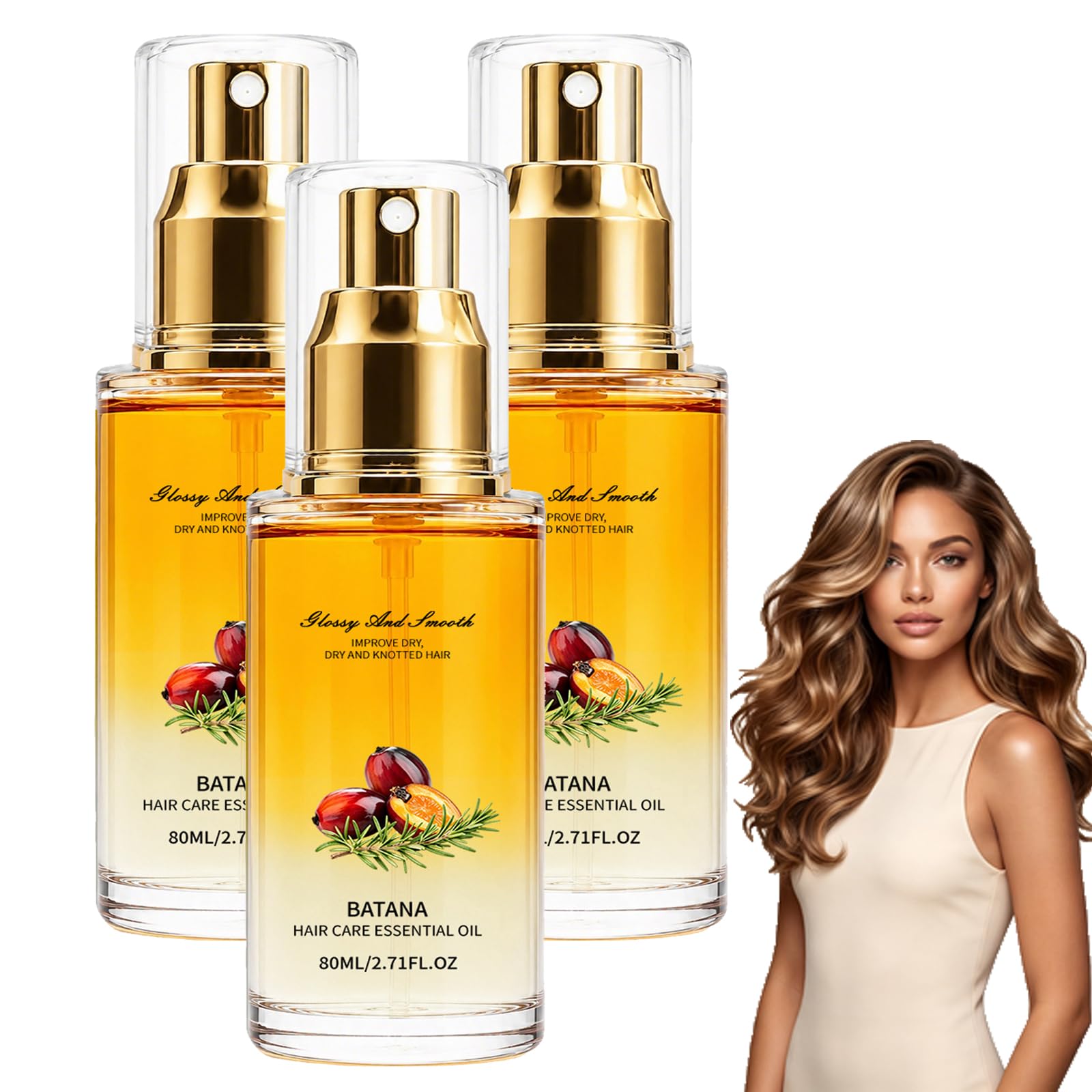 Spray de aceite esencial para el cabello, aceites capilares para el crecimiento del cabello, spray de aceite nutritivo para fortalecer el cuero cabelludo y el cabello, efecto nutritivo (3 unidades)
