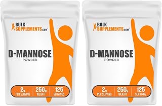 BulkSupplements.com D-Mannose Powder - D-Mannose Supplement, for Urinary Tract Health - Unflavored & Gluten Free, 2g per Serving, 250g (8.8 oz) (Pack of 2)
