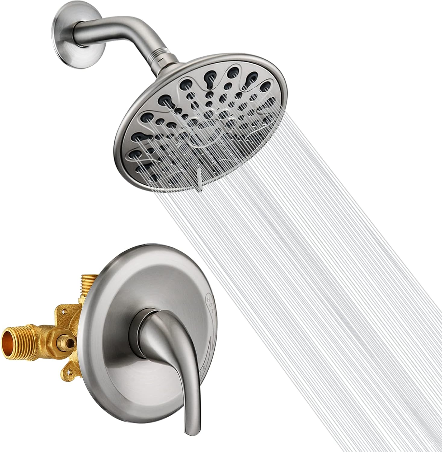 EQLOO Single Function Shower Faucet Set, Bathroom Rain Mixer Shower ...