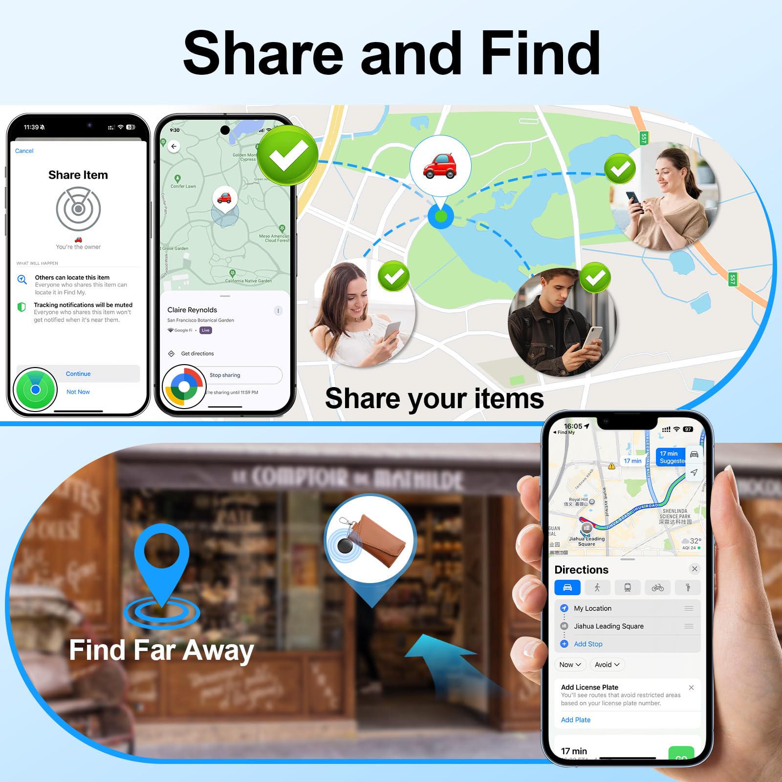 GPS Tracker for Vehicles, Mini Portable Magnetic Car Tracker, Work with iOS and Android, Car Gps Tracker Anti-Theft Tracker with Real-Time Location, No Monthly Fee or Subscription/No SIM Card Required — view 5