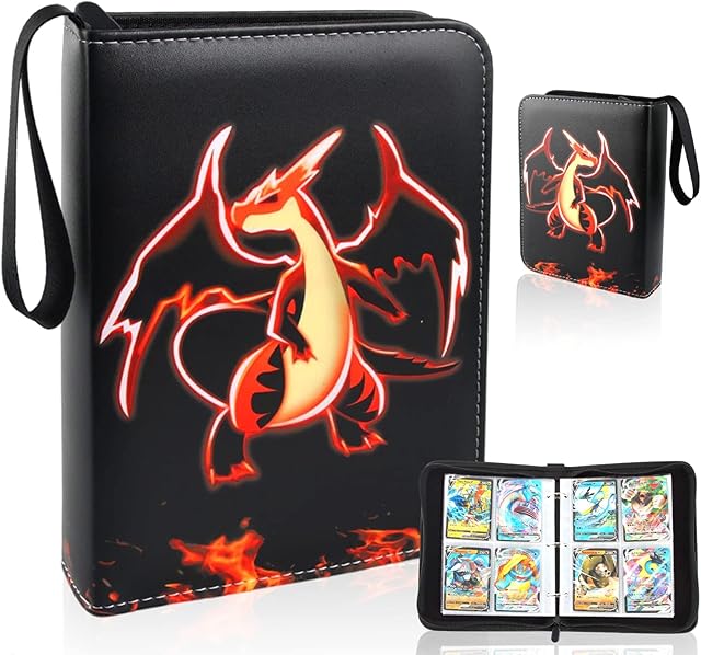 Trading Card Binder Album 900 Cards Holder Card Collection Folder Album for Cards Book 50 Pcs 4-Pocket Pages with Removable Sleeves Pages (400)