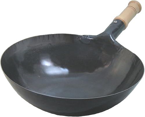 Miniatura 5 de Yamada Kogyosho Wok con una sola mano, hierro, mango, mango de madera, 13.0 pulgadas (13.0 in)