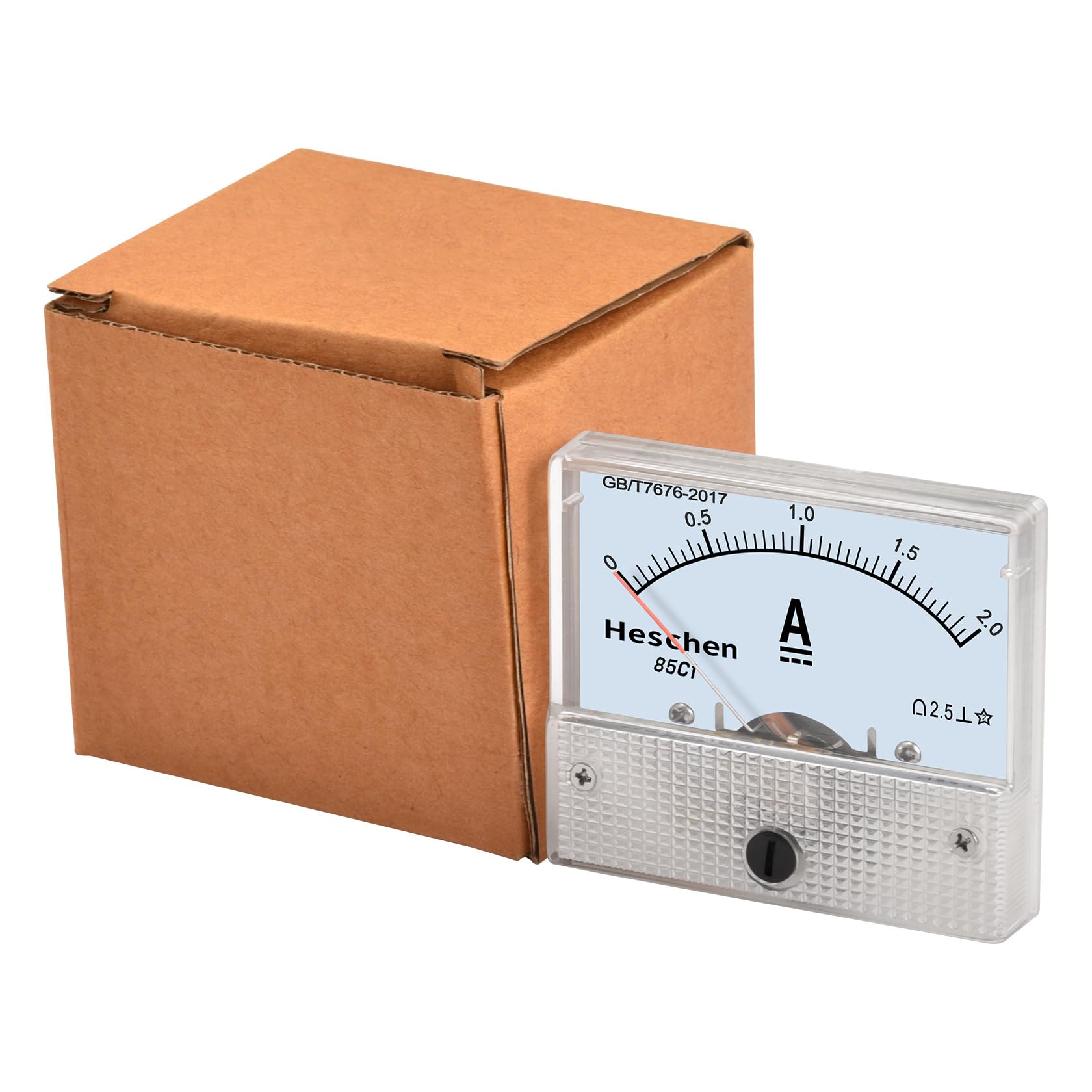 Heschen 85C1-2A Amperometro DC 0-2A Classe 2,5 Montato a Pannello Bianco