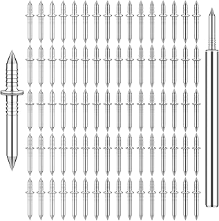 100 PCS Double-Headed Skirting Nails - Invisible Solid Wood Baseboard Fasteners with Sleeve Tool (Seamless Finishing)
