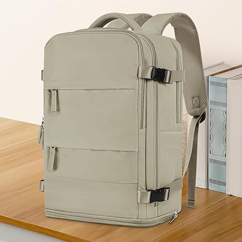 Miniatura 2 de coowoz Mochila de viaje grande para mujeres y hombres,Mochila de transporte,Mochila de senderismo impermeable para deportes al aire libre, Caqui,