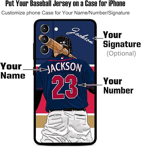 Miniatura 6 de Funda de béisbol personalizada con nombre y número para Samsung Galaxy S22 S23 S21+ S20 Ultre S21 FE S10 S8 S9 Plus, silicona líquida con protección
