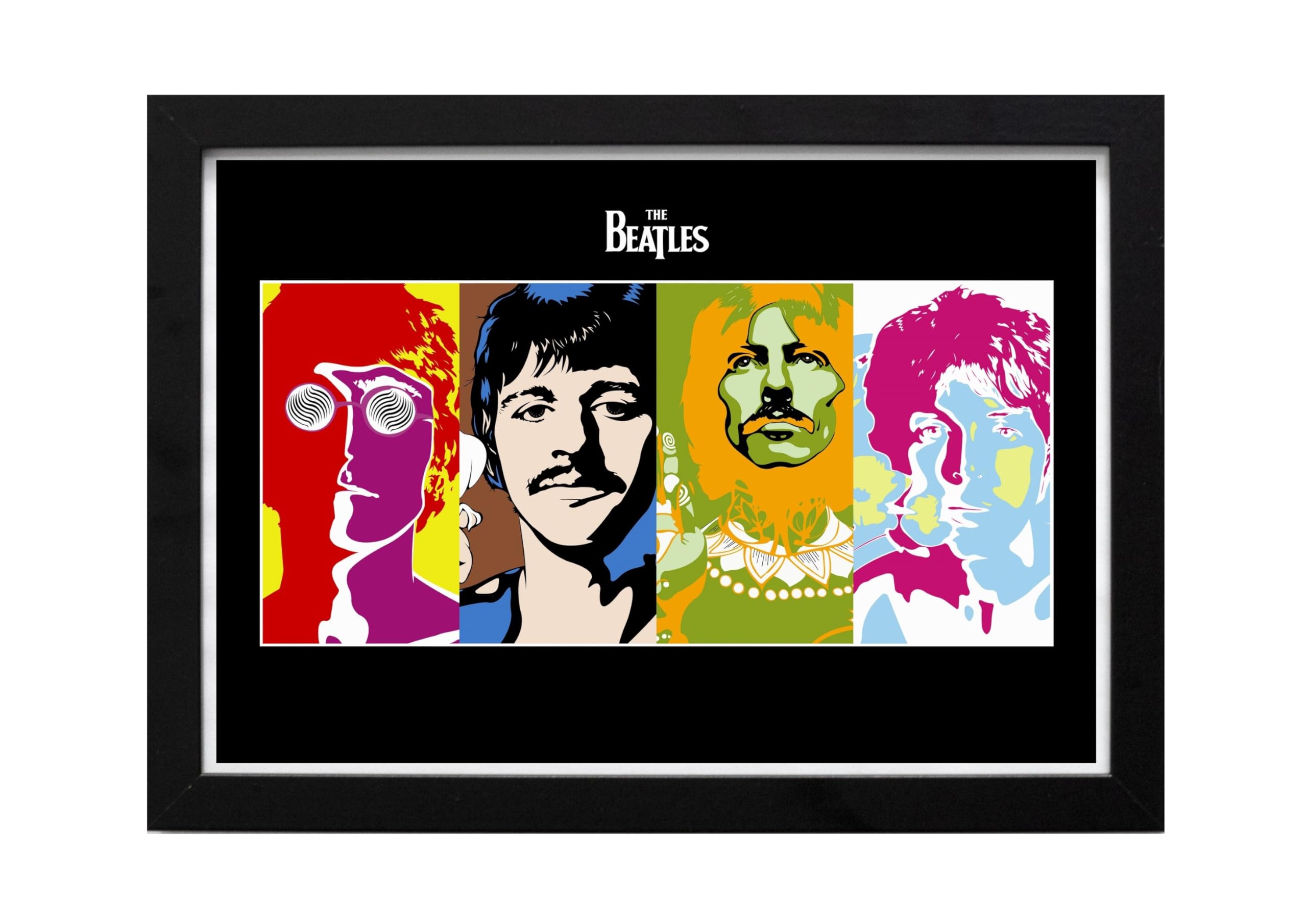 Iconic The Beatles Psychedelic A5 Framed Art Print Wall Art