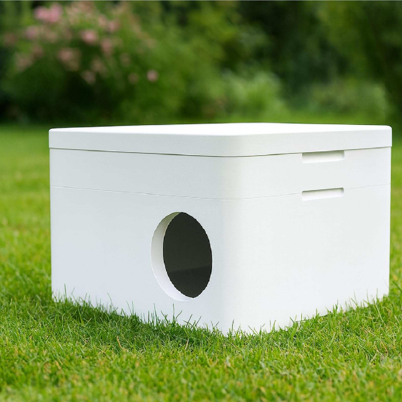 QLS Maison pour Chat isolée en polystyrène 58 x 38 cm Blanc
