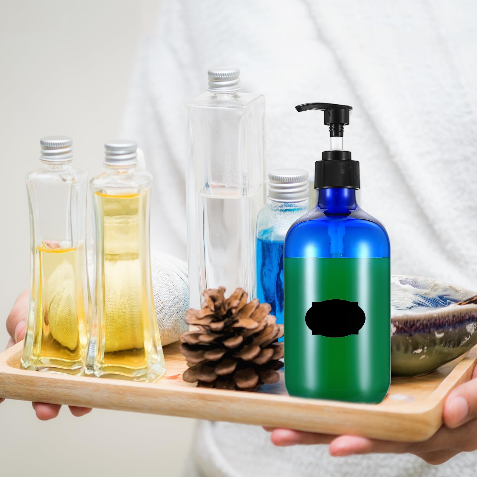 2 Dispenser Sapone Da 500ML Per Bagno - Flaconi Con Pompa Per Shampoo, Bagnoschiuma E Detersivi - Foto 4
