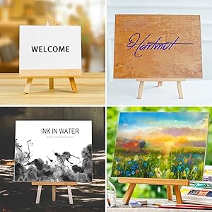 JOY SPOT! 6 Pack 16" Tabletop Easel, Portable A-Frame Tripod Wood Easel for Painting Party, Canvas, Display Stand for Kids Students Beginners