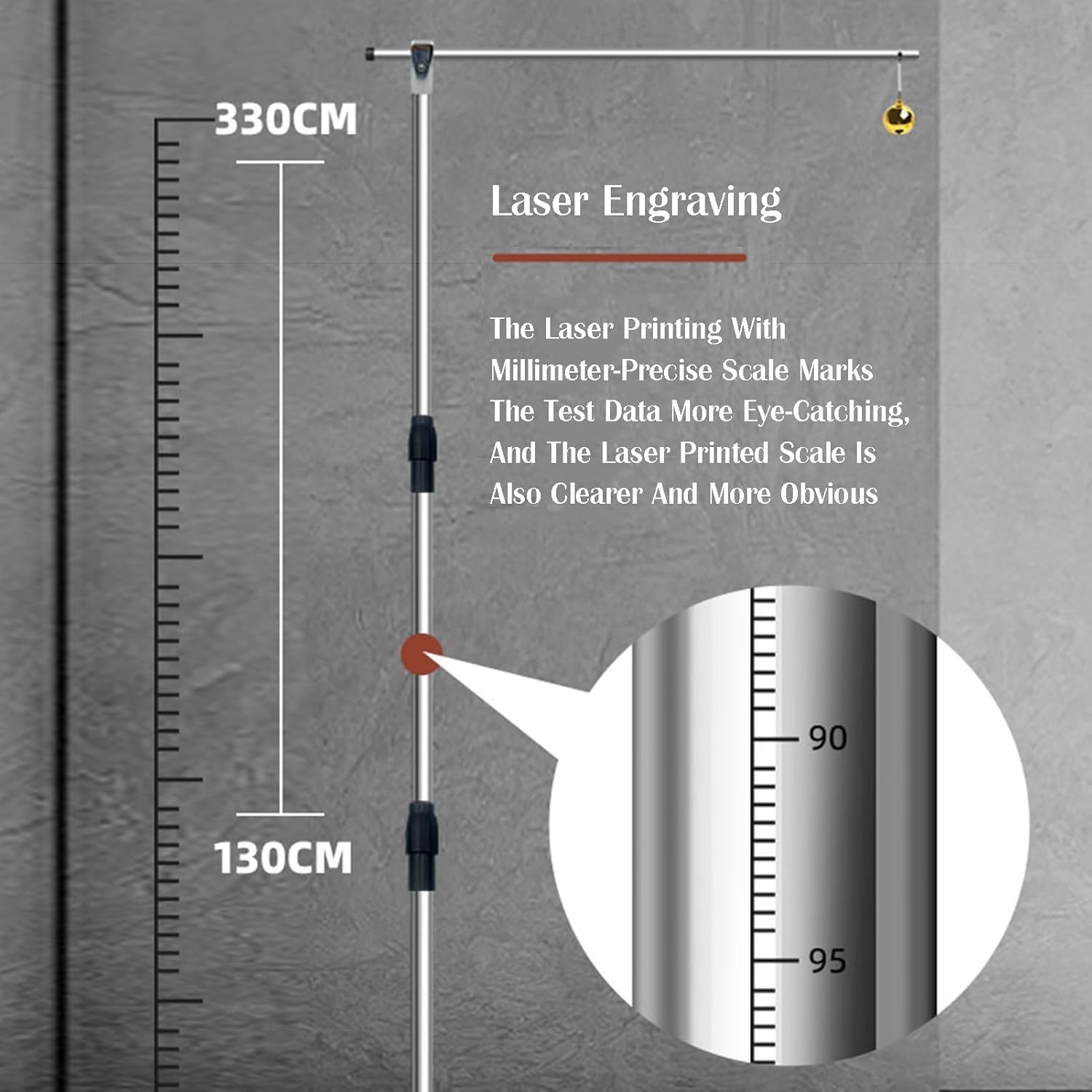Volleyball Training Vertical Jump Tester,Stainless Steel Floor Jump Training with Stable Base,for Volleyball Basketball Jump Measurement Tools