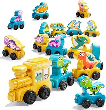 JUKUDAHU Magnetism Toys Dinosaur Train Set for Kids 3 4 Years Old