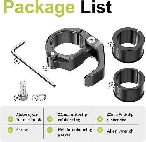 Miniatura 9 de Soporte de gancho de aleación de aluminio para casco de motocicleta, ganchos plegables para manillar, gancho para casco de motocross, adecuado para