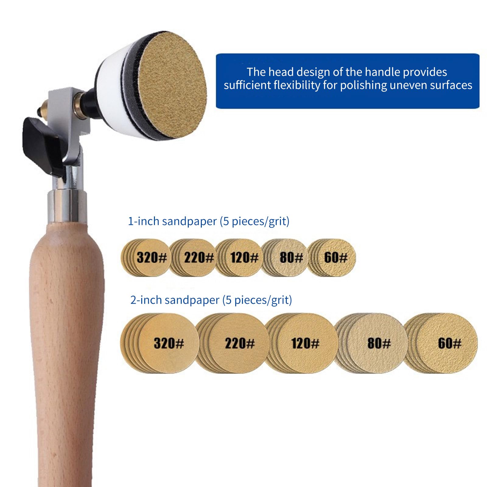Kits de lijado de cuencos, bloque de lijado, herramientas de torno de madera con discos de lijado de gancho, placas de respaldo de 2.5 cm, almohadilla de interfaz de espuma