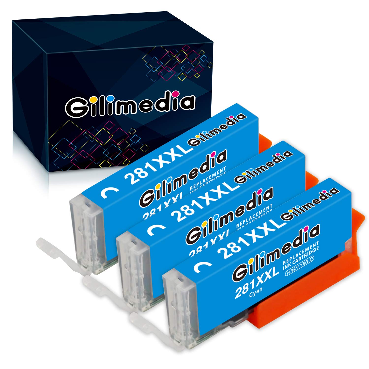 CLI-281XXL Cyan Ink Cartridges Replacement for Canon 281 Ink Cartridges Cyan Compatible for Canon tr8620a Ink CartridgesTR8620 TR8620a TR8520 TR7520 TS9120 TS6320 TS6120 TS6220 TS8320 TS8220 TS8120