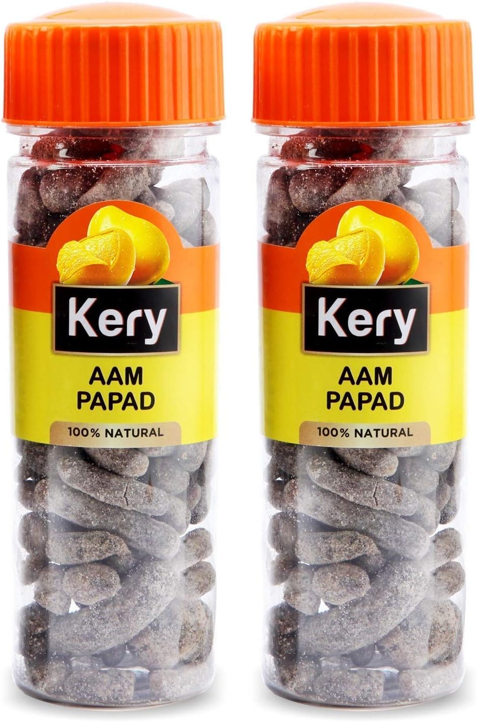 SPIRITUAL STORE Aam papar aam papad Mango Slice| Aam Papad Mango Slice Mukhwas, 2 Bottles, 280g [Pachak Churan Mouthfreshener] Mouth Watering Slice Snack