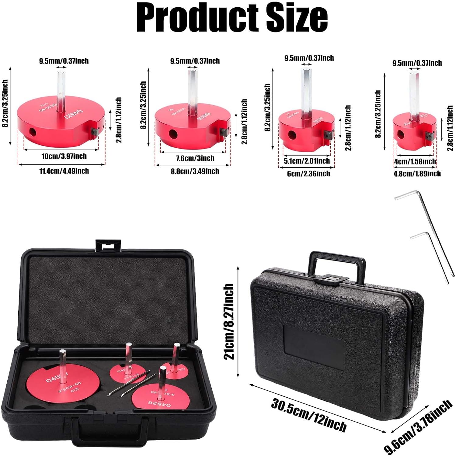 4pcs Plastic Pipe Fitting Reamer, 04527 for PPRK4 PPR Reamer Kit Reed Tool Fit into Standard 1/2 Inch Drill and 3/8 Inch Hex PVC Socket Saver Compatible with PPR150, PPR200, PPR300 and PPR400