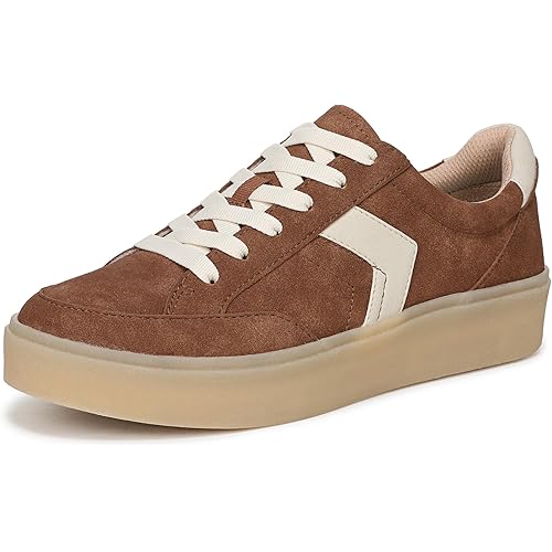 Dr. Scholl's Women's Madison Lace Sneaker, Dark Honey Brown, 9 Wide