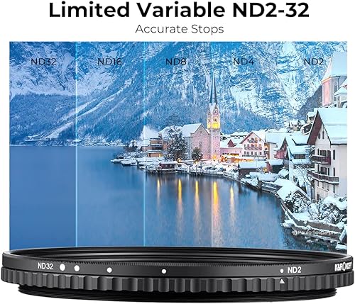 Miniatura 3 de K&F Concept Filtro ND variable de 2.835 in ND2-ND32 de lente de cámara (1-5 paradas) sin filtro de densidad neutra HD cruzado con 28 revestimientos