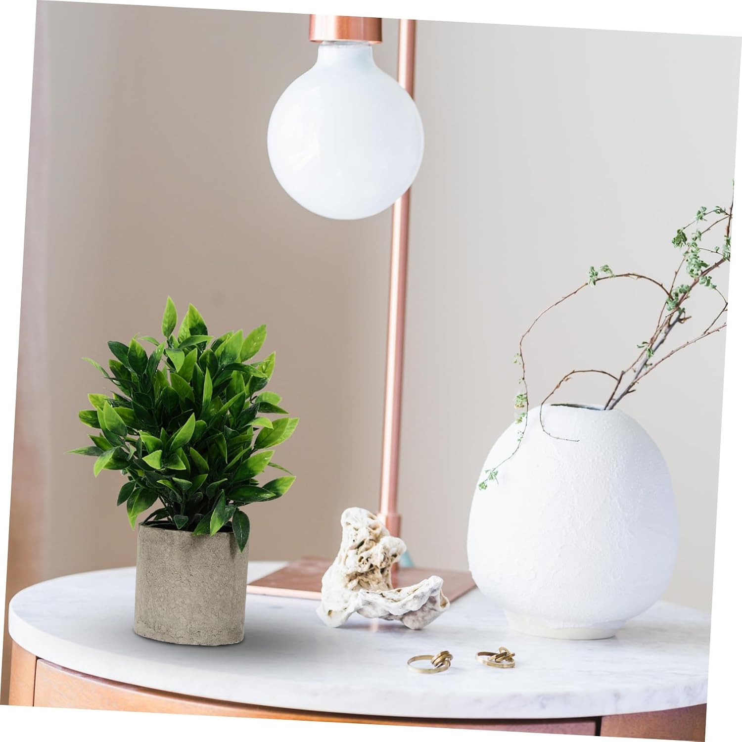 3pcs Artificial Eucalyptus Potted Plants Set, Realistic Faux Greenery Pulp Pot, Desktop Ornament for Home Office Bathroom Decor