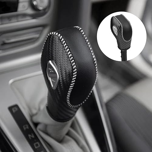 1 funda para perilla de palanca de cambios automática, borde de perilla de cambio, funda de cuero para freno de mano, accesorios para el interior