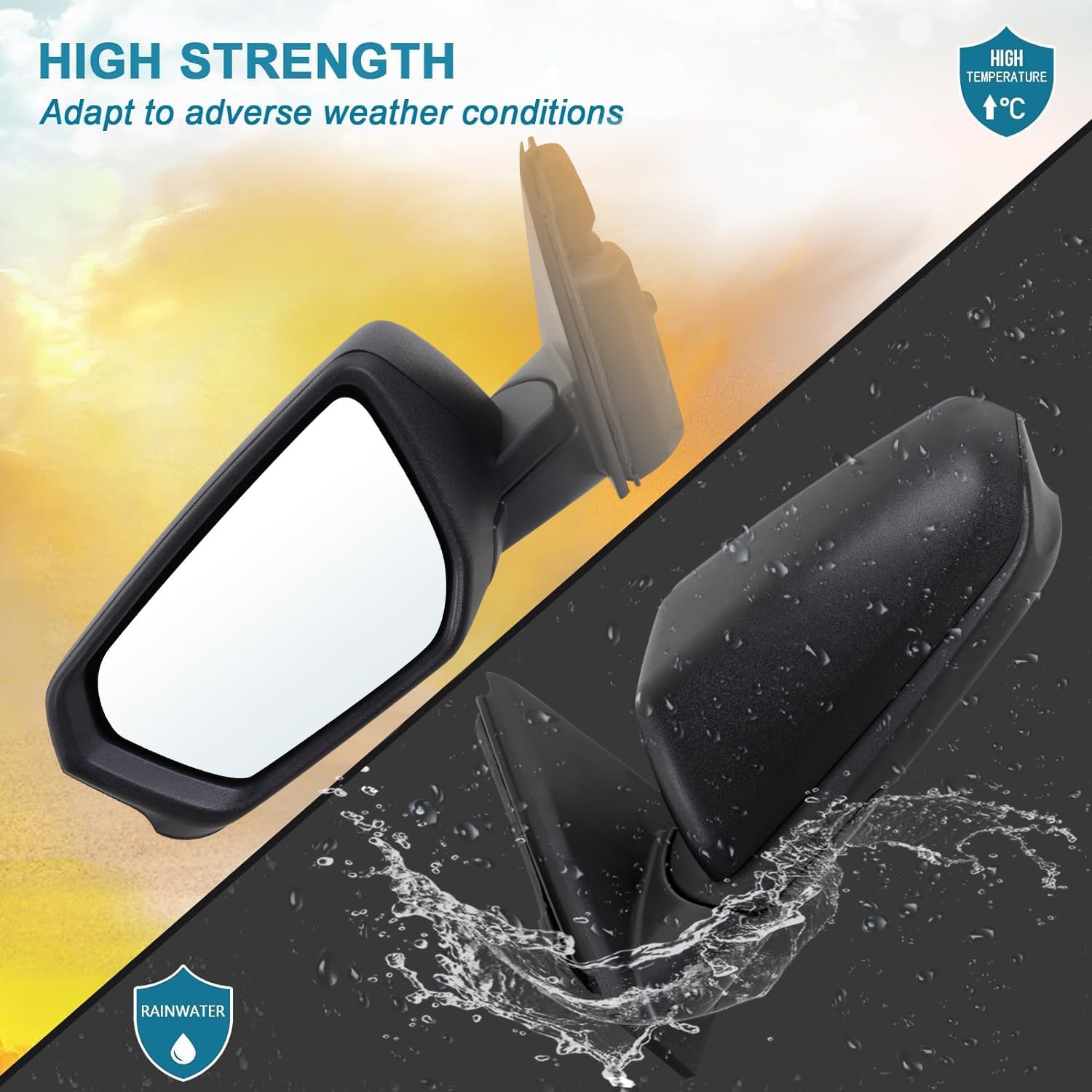 Left Driver Side Mirror Compatible With 2018 2019 2020 2021 2022 2023 2024 Chevy Equinox With Manual Folding Power Glass Heated Matte Black Replace#84225382(5Pins)