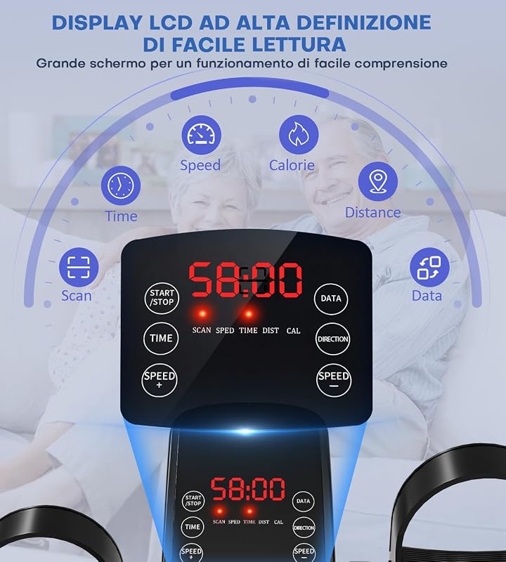 MOSUNY Pedálos Edzőgép 15 Sebességgel, LCD Kijelzővel és Távirányítóval