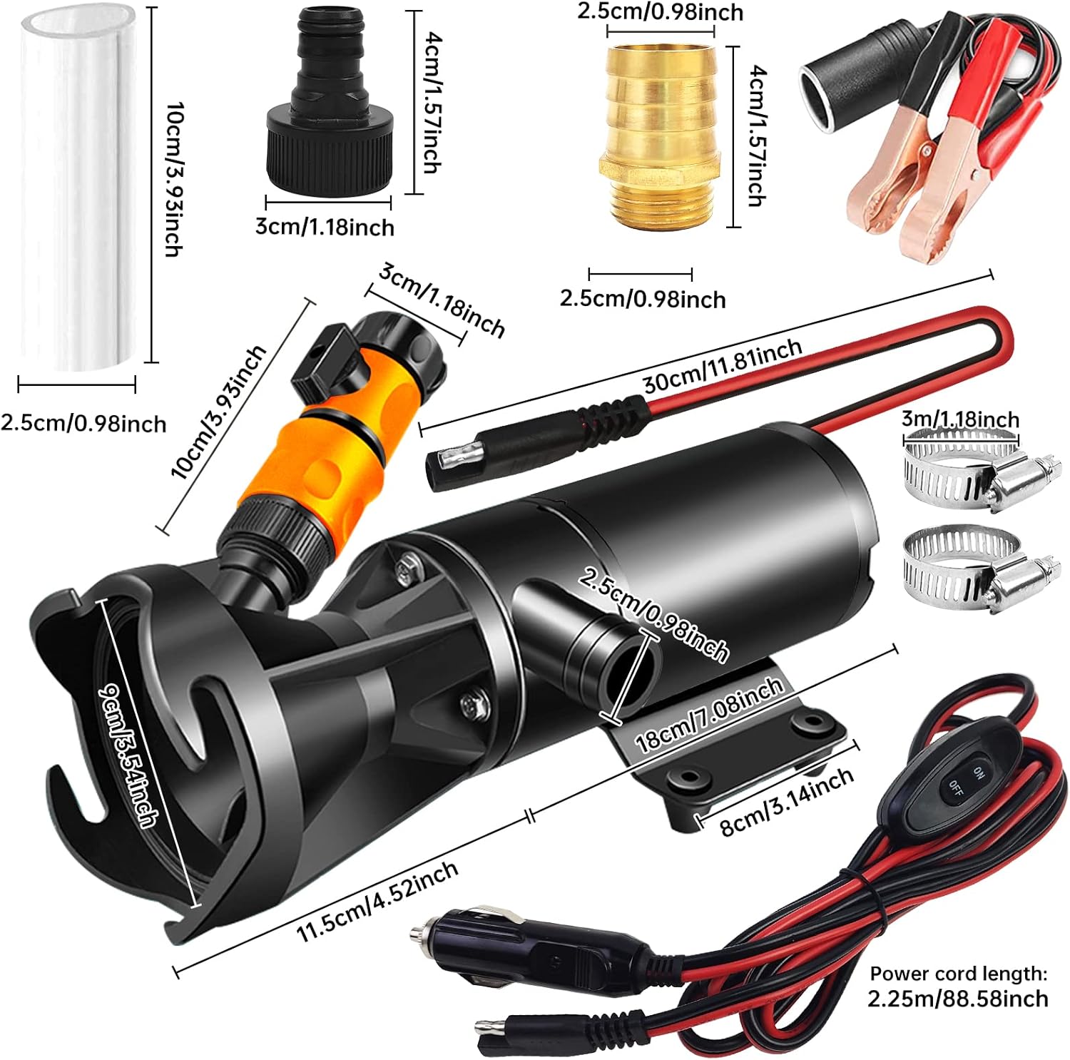 Macerator Pump for RV, 12V 12GPM RV Macerator with Quick-Release, Sewage Pump with Garden Hose Discharge Port for Marine, Campers, Kitchen, and Bathroom