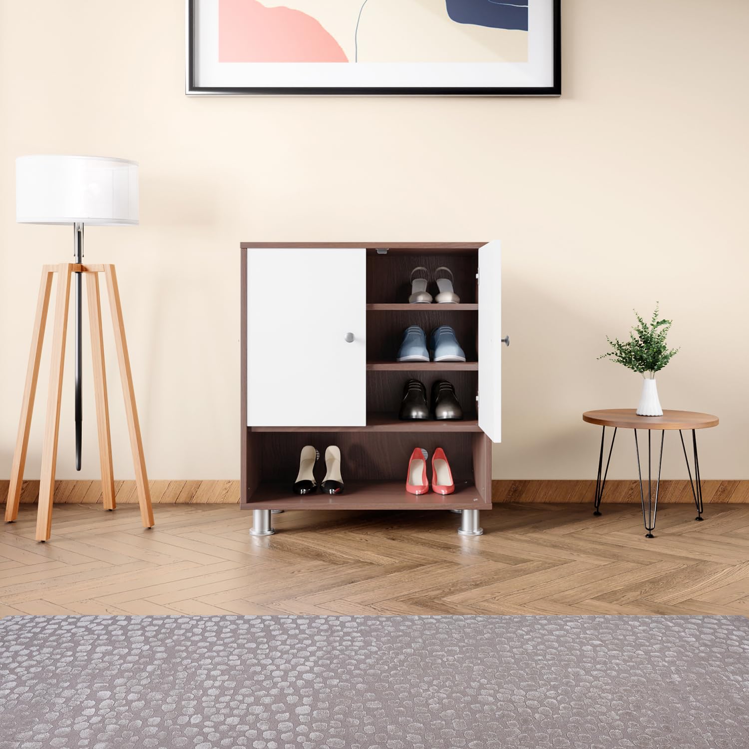 GODREJ INTERIO EWA 12-Pairs Engineered Wood Shoe Cabinet, 1-Year Warranty, Brown, Particle Board-picture-26