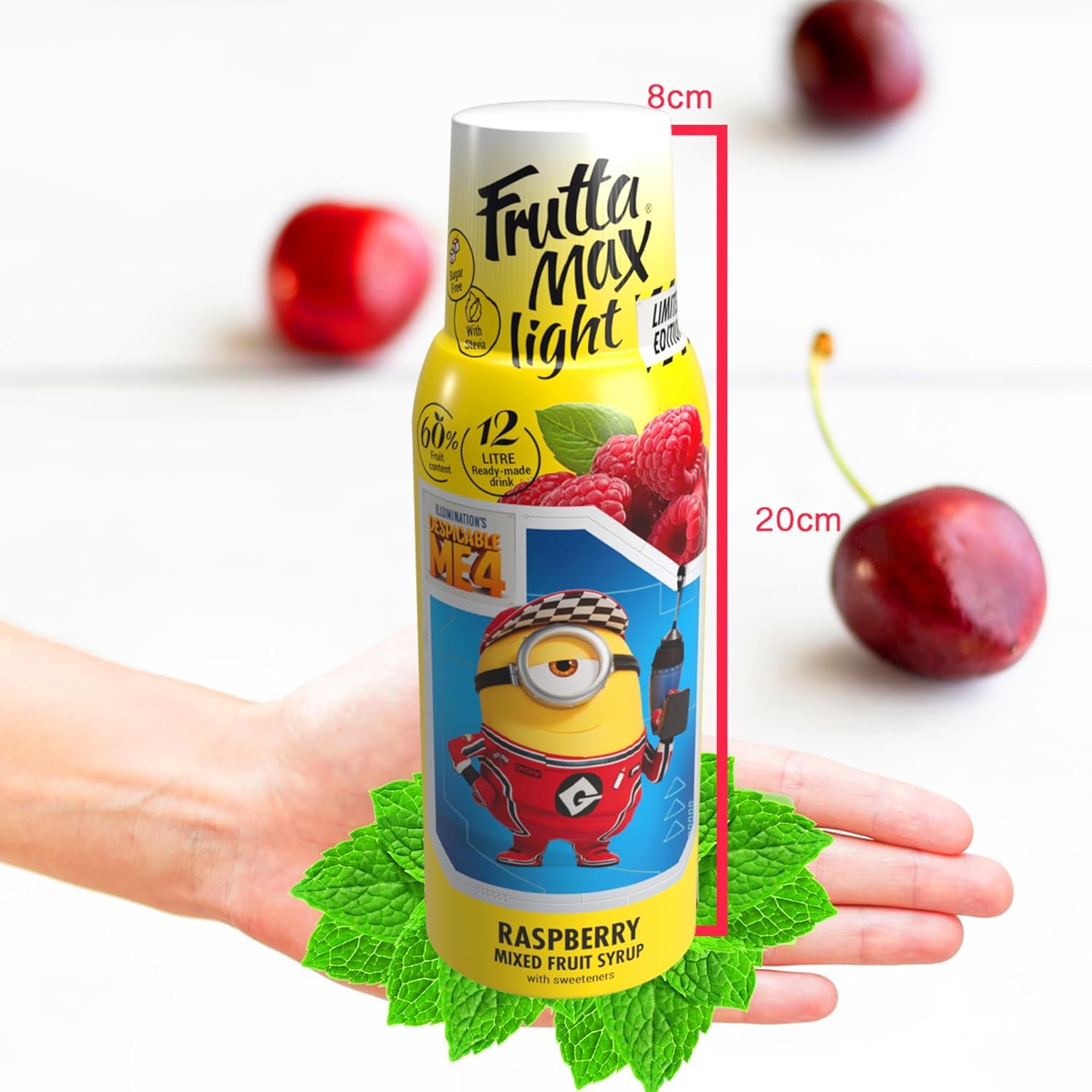 2 paquetes - Light - Bajo en carbohidratos - Jarabe de fitness de FruttaMax | Azúcar Cero | con Stevia | 50-60% Contenido de Fruta (2x500ml) (2 x Minions Flor de Saúco-Lima-Menta - Light)