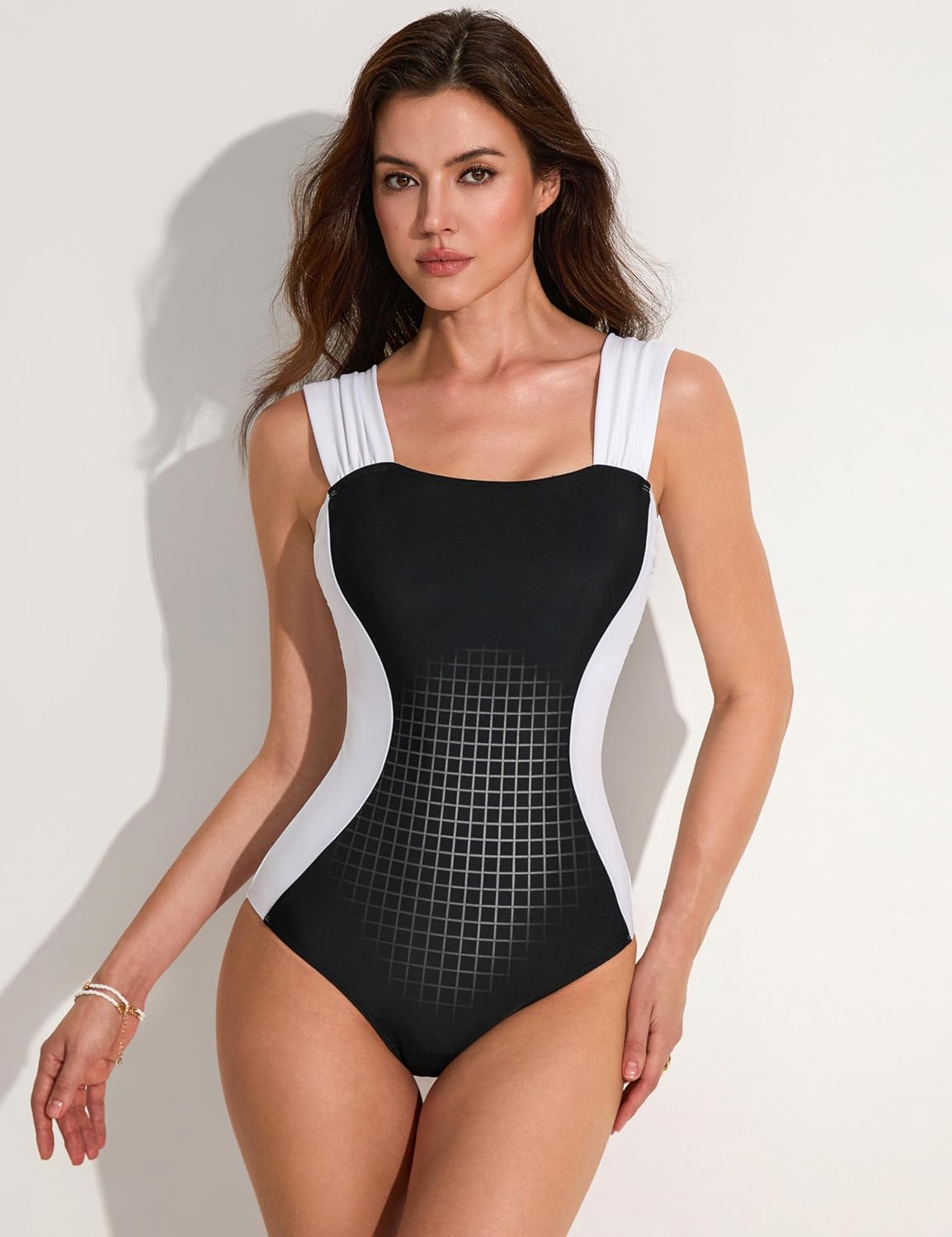 One Piece Tummy Control Swimsuit for Women Slimming Backless Bathing Suit Padded Swim Suit